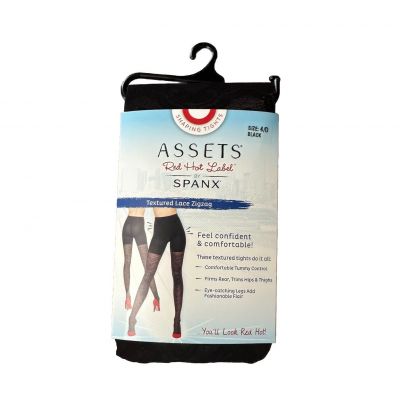 Assets Red Hot Label By Spanx Shaping Tights Textured Zig Zag Size 4/D Black